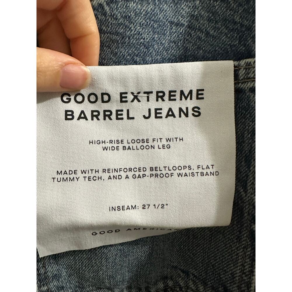NWT Good American Extreme Barrel Jeans Indigo 966 Denim 14/32 Baggy JNCO Loose - Picture 8 of 12